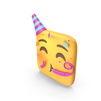 Partying Face Square Emoji PNG & PSD Images