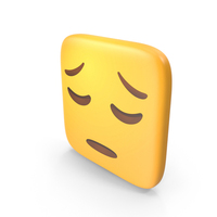Pensive Face Square Emoji PNG & PSD Images