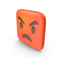 Pouting Face Square Emoji PNG & PSD Images