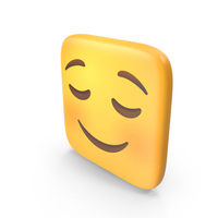Relieved Face Square Emoji PNG & PSD Images