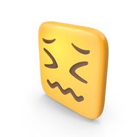 Scrunched Face Square Emoji PNG & PSD Images
