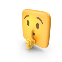 Shushing Face Square Emoji PNG & PSD Images