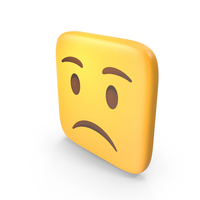 Slightly Frowning Face Square Emoji PNG & PSD Images