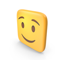 Slightly Smiling Face Square Emoji PNG & PSD Images