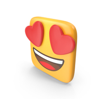 Smiling Face With Heart Eyes Square Emoji PNG & PSD Images