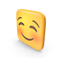 Smiling Face With Smiling Eyes Square Emoji PNG & PSD Images
