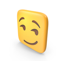 Smirking Face Square Emoji PNG & PSD Images