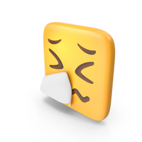 Sneezing Face Square Emoji PNG & PSD Images