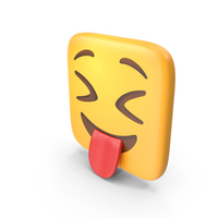 Squinting Face With Tongue Square Emoji PNG & PSD Images