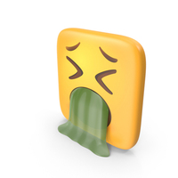 Vomiting Face Square Emoji PNG & PSD Images