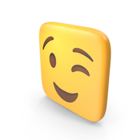 Winking Face Square Emoji PNG & PSD Images