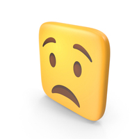 Worried Face Square Emoji PNG & PSD Images