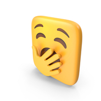 Yawning Face Square Emoji PNG & PSD Images