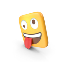 Zany Face Square Emoji PNG & PSD Images