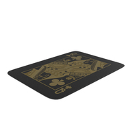 Golden Black Card Queen of Clubs Down PNG & PSD Images