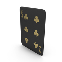 Golden Black Card Six of Clubs PNG & PSD Images