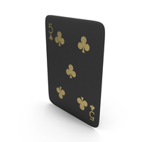 Golden Black Card Five of Clubs PNG & PSD Images