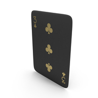 Golden Black Card Three of Clubs PNG & PSD Images