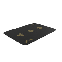 Golden Black Card Three Of Clubs Down PNG & PSD Images