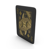 Golden Black Card Queen of Diamonds PNG & PSD Images
