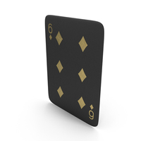 Golden Black Card Six of Diamonds PNG & PSD Images