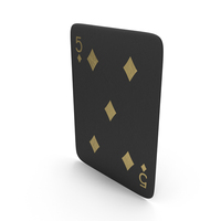 Golden Black Card Five of Diamonds PNG & PSD Images