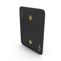 Golden Black Card Two of Diamonds PNG & PSD Images