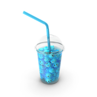 Blue Kawaii Shake Cocktail PNG & PSD Images