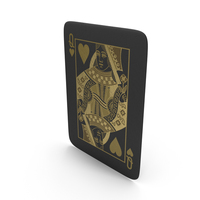 Golden Black Card Queen of Hearts PNG & PSD Images