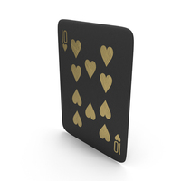 Golden Black Card Ten of Hearts PNG & PSD Images