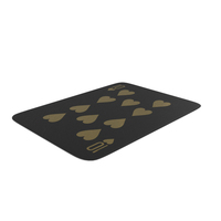 Golden Black Card Ten of Hearts Down PNG & PSD Images