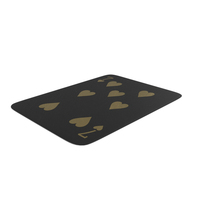 Golden Black Card Seven of Hearts Down PNG & PSD Images