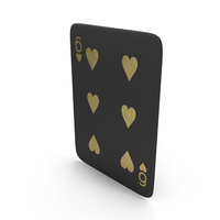 Golden Black Card Six of Hearts PNG & PSD Images