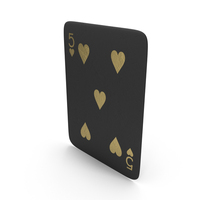 Golden Black Card Five Of Hearts PNG & PSD Images
