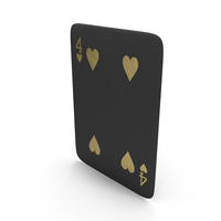 Golden Black Card Four of Hearts PNG & PSD Images