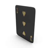 Golden Black Card Three of Hearts PNG & PSD Images