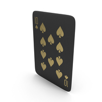 Golden Black Card Ten of Spades PNG & PSD Images
