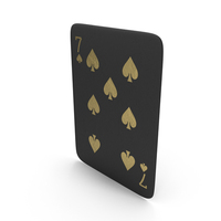 Golden Black Card Seven of Spades PNG & PSD Images