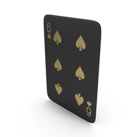 Golden Black Card Six of Spades PNG & PSD Images