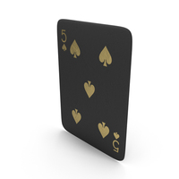 Golden Black Card Five Of Spades PNG & PSD Images