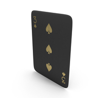 Golden Black Card Three Of Spades PNG & PSD Images