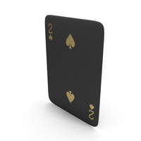 Golden Black Card Two Of Spades PNG & PSD Images