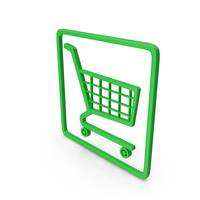 Green Square Shopping Cart Symbol PNG & PSD Images
