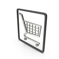 Black & Silver Shopping Cart Symbol PNG & PSD Images