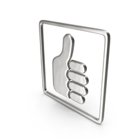 Silver Square Thumbs Up Symbol PNG & PSD Images