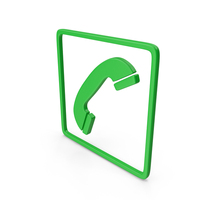 Green Square Phone Symbol PNG & PSD Images