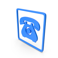Blue Square Phone Symbol PNG & PSD Images