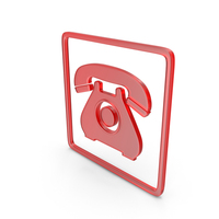 Red Glass Square Phone Symbol PNG & PSD Images