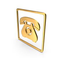 Gold Square Phone Symbol PNG & PSD Images