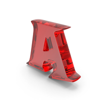 Red Glass Toon Style Capital Alphabet A PNG & PSD Images